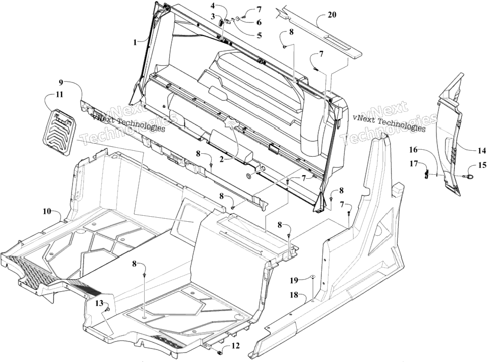 Floor And Side Panel Assembly