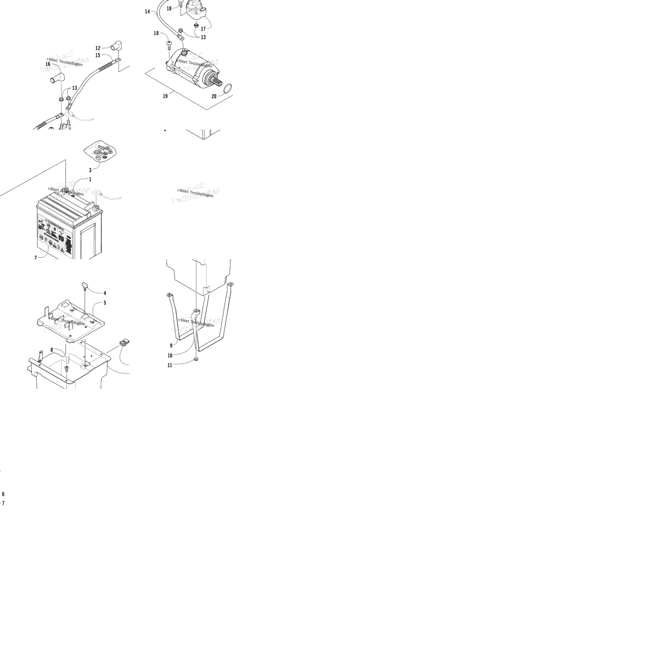 Battery And Starter Motor Assembly (Ser. # 302246 And Below)