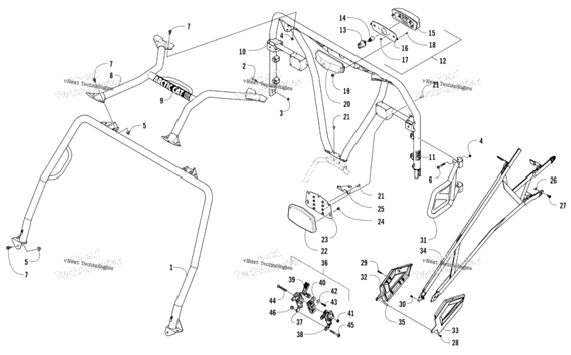 Rops And Taillight Assembly (Ser. # 302246 And Below)