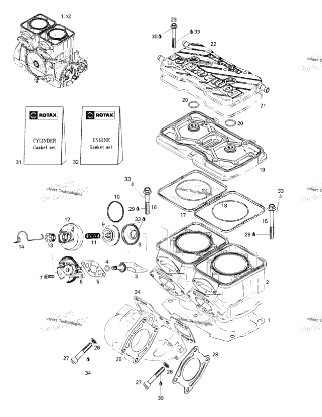 Cylinder, Exhaust Manifold