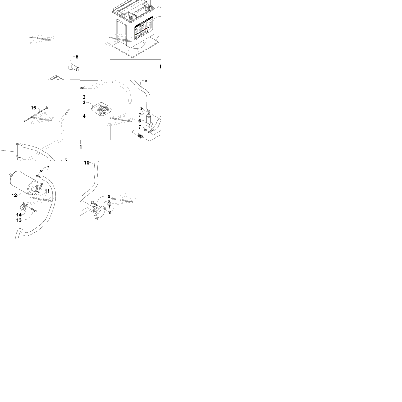 Battery And Starter Motor Assembly