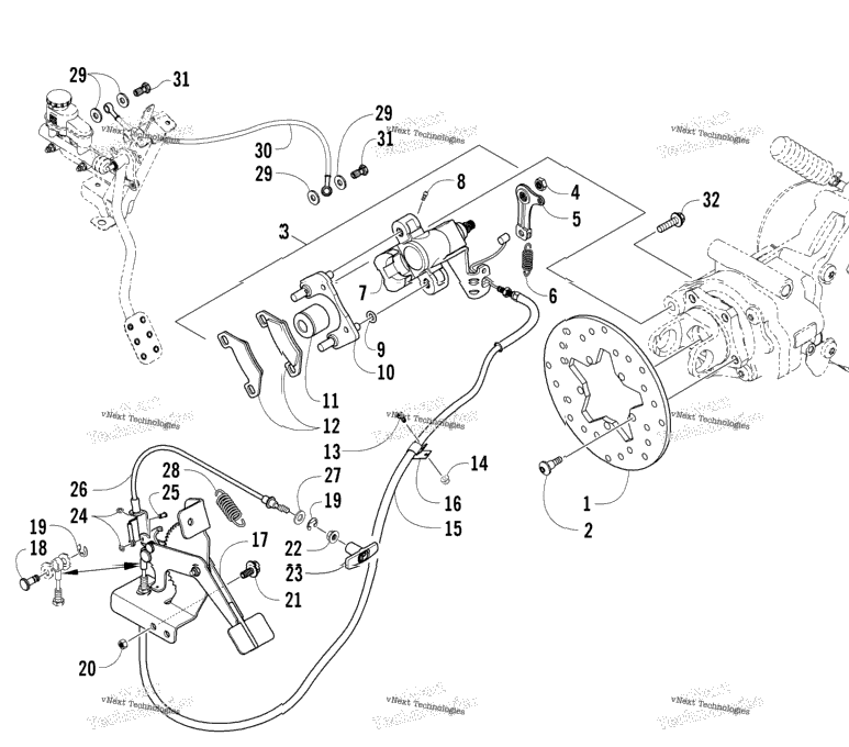 Rear And Parking Brake Assembly