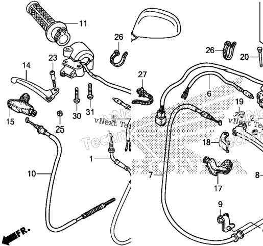 Handle Lever + Switch + Cable