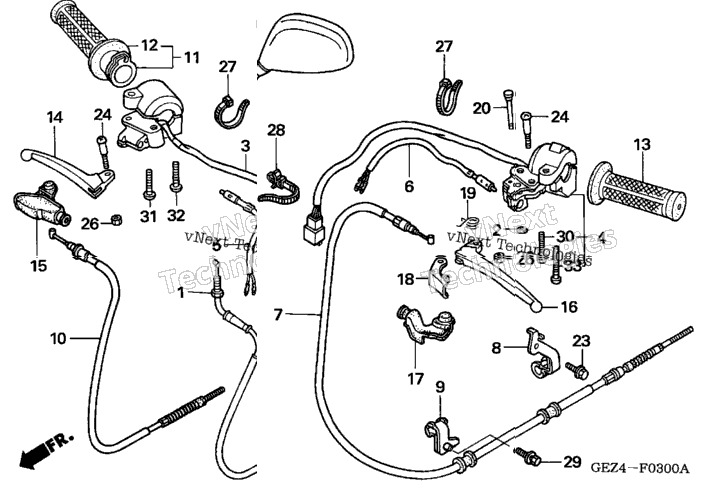 Handle Lever + Switch + Cable