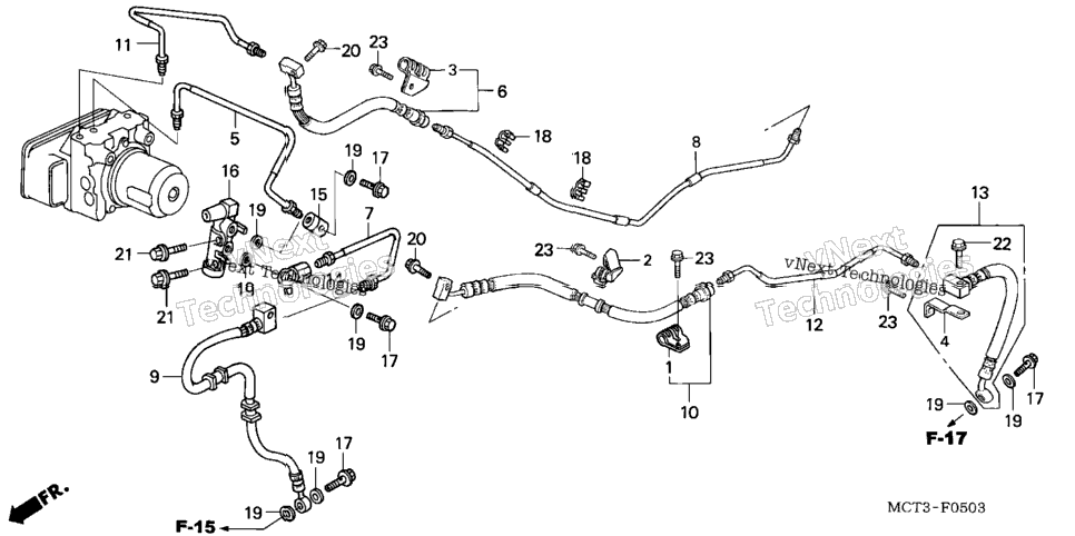 Rear Brake Pipe (Fsc600a'03-'05)