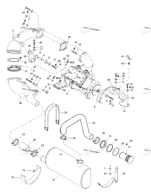 Engine Support And Muffler