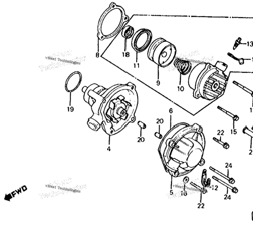 Left Crankcase Cover + Water Pump
