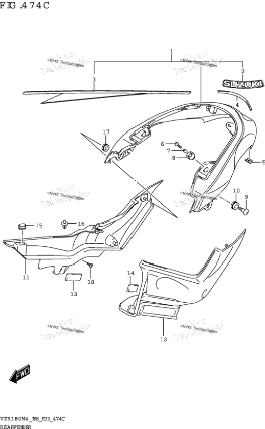 Rear Fender (Vzr1800bz)(Kel)