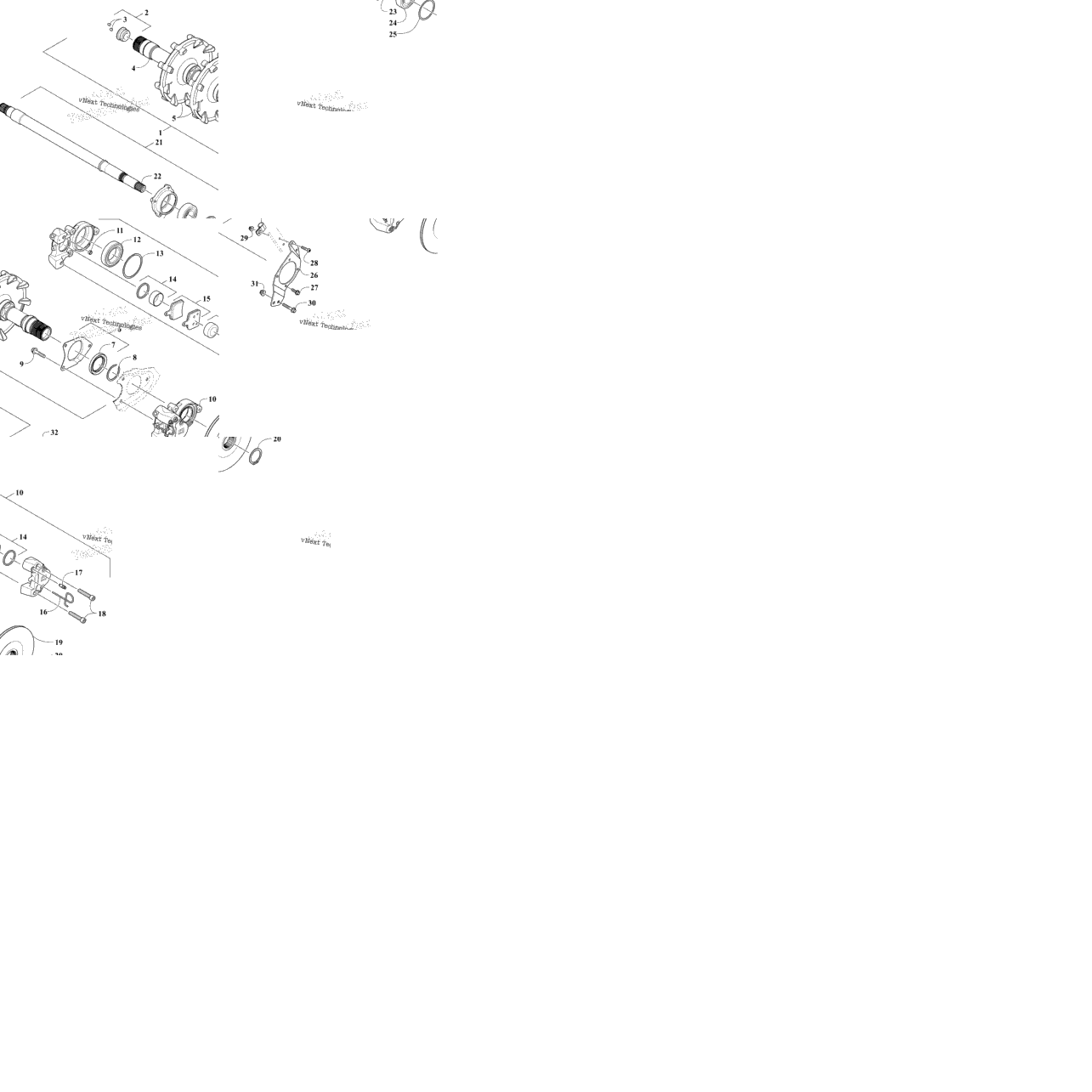Drive Train Shafts And Brake Assemblies