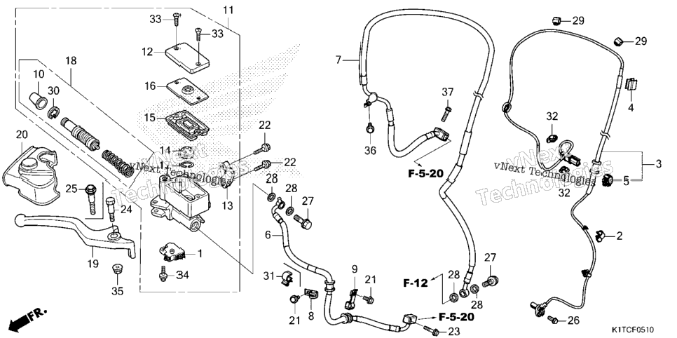 Front Brake Master Cylinder (Crf300la/Lda/Lra)