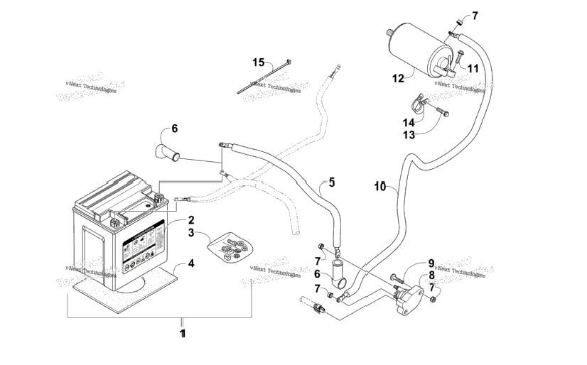 Battery And Starter Motor Assembly