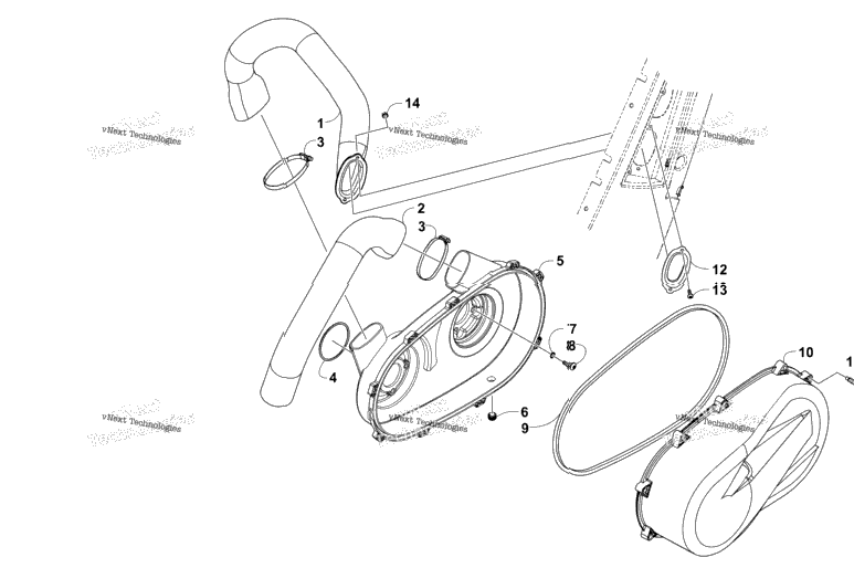Case/Belt Cooling And Clutch Cover Assembly