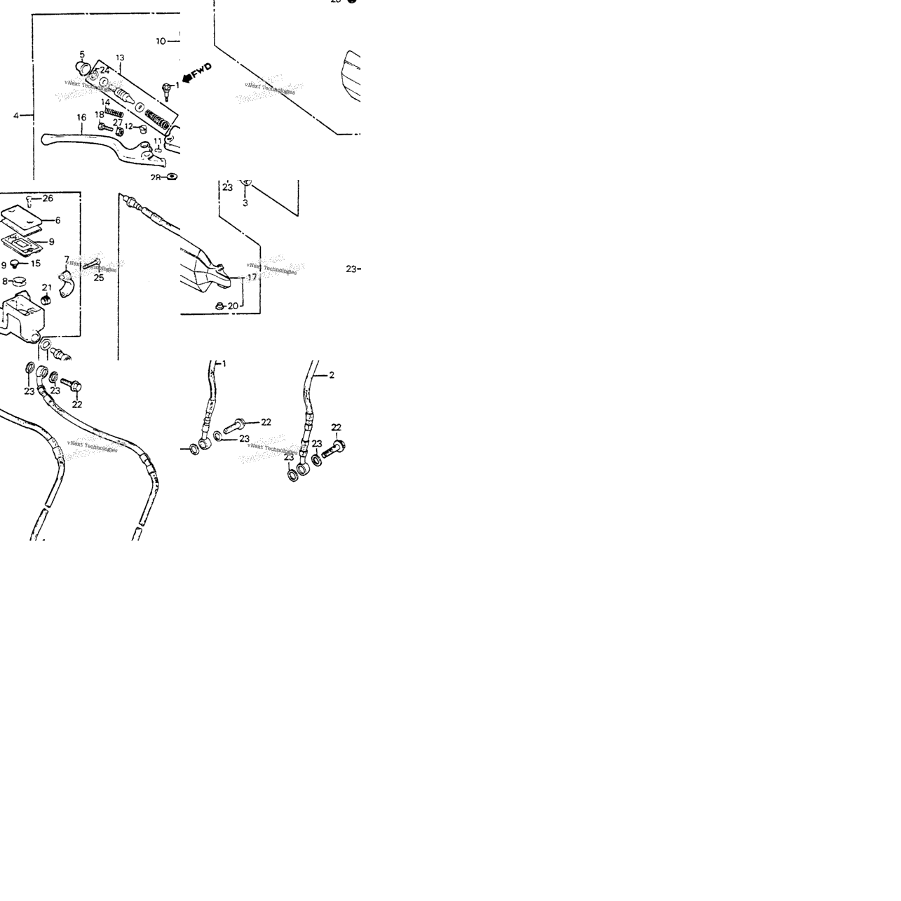 Front Brake Master Cylinder 84-85