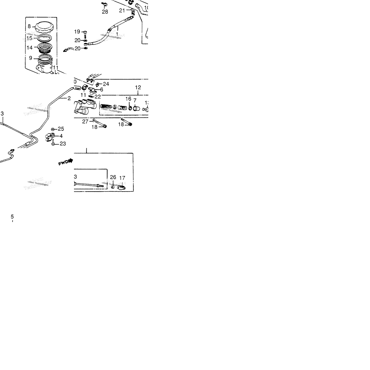 1200I/A Rr Brake Master Cyl. 84-85