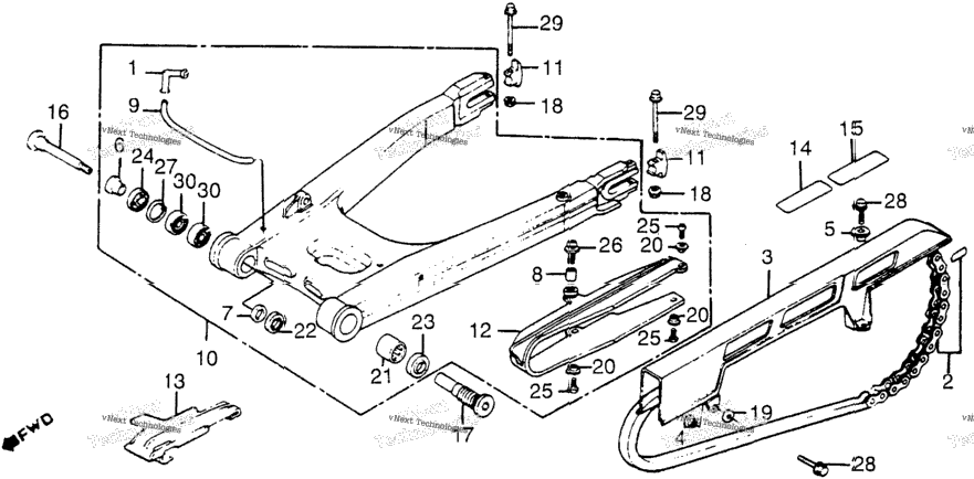 Swingarm + Chain Case