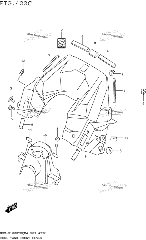 Fuel Tank Front Cover (Gsx-S1000trqm4 E33)