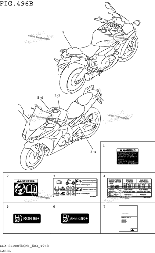 Label (Gsx-S1000trqm4 E28)