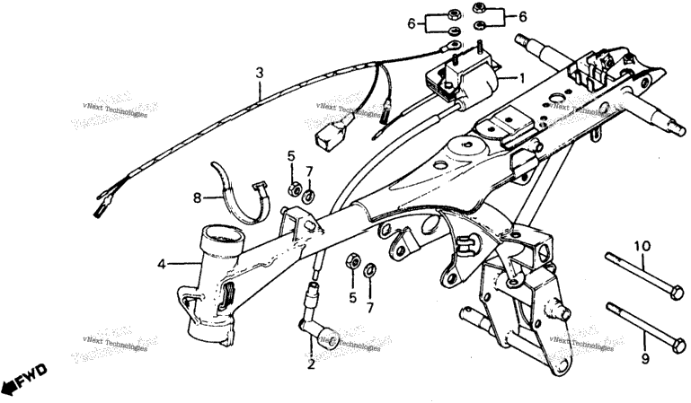 Frame + Ignition Coil + Wire Harness