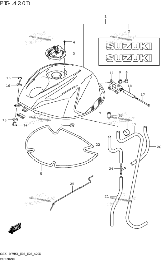 Fuel Tank (Gsx-R750z:(E03,E28))