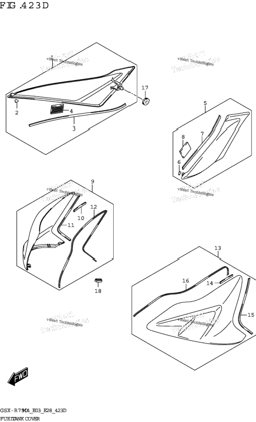 Fuel Tank Cover (Gsx-R750z:E33)