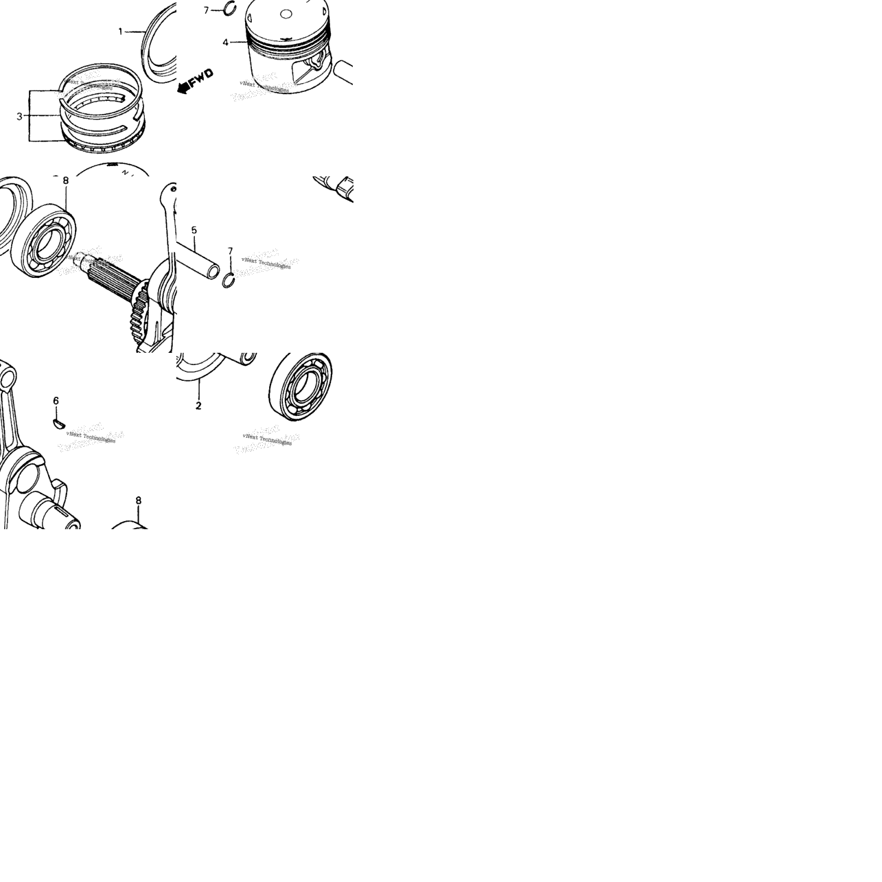 Crankshaft + Piston 83-84