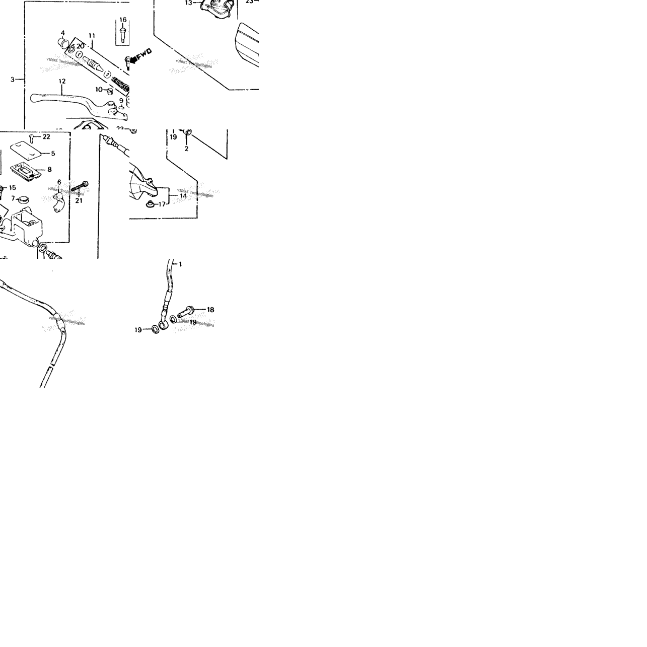 Front Brake Master + Cylinder 83-84