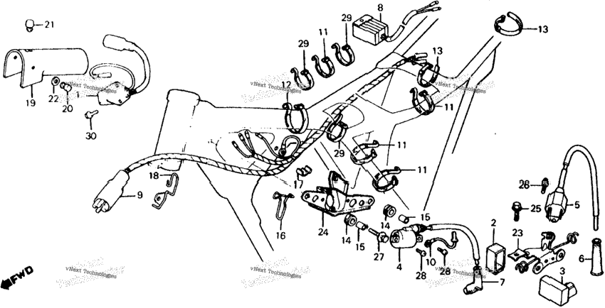 Wire Harness + C.D.I. Unit + Ignition Coil