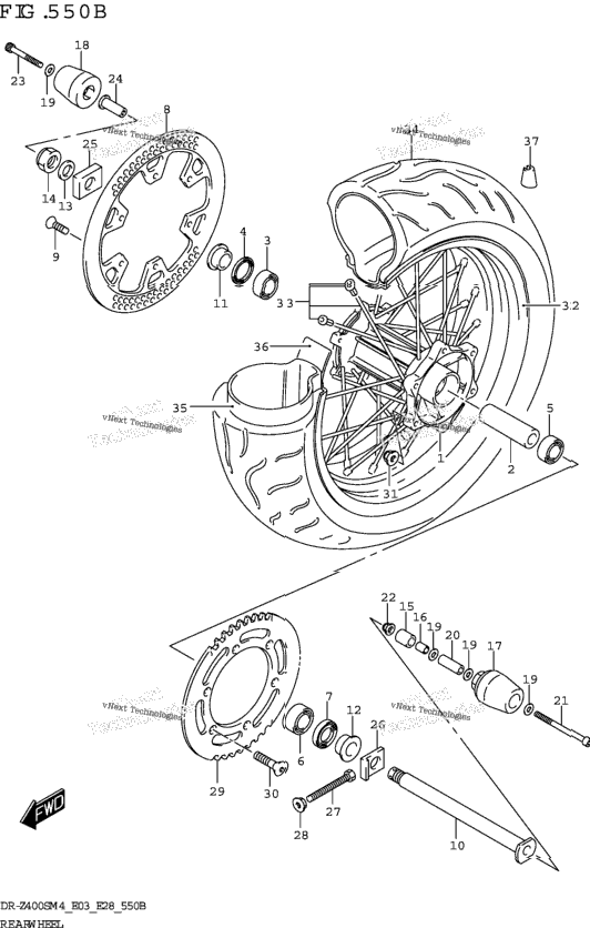 Rear Wheel (Dr-Z400sm)
