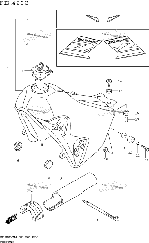 Fuel Tank (Dr-Z400sm:(E03 E28))(019:30H)