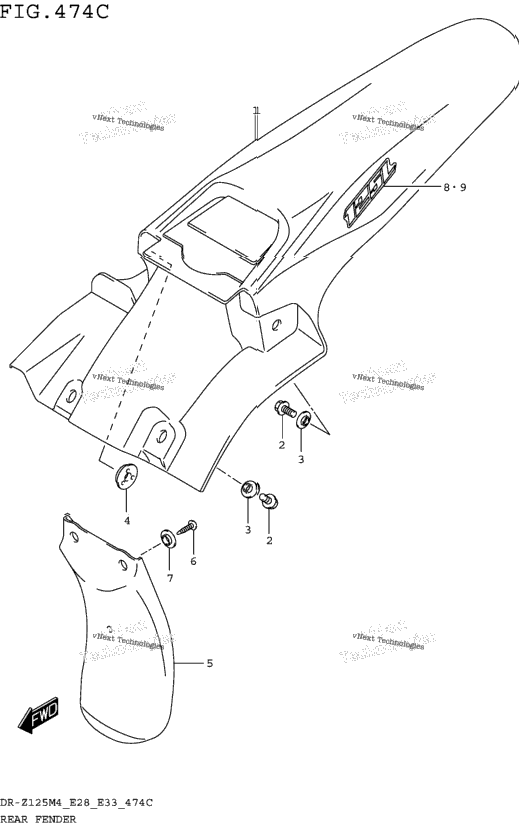 Rear Fender (Dr-Z125lm4 E33)