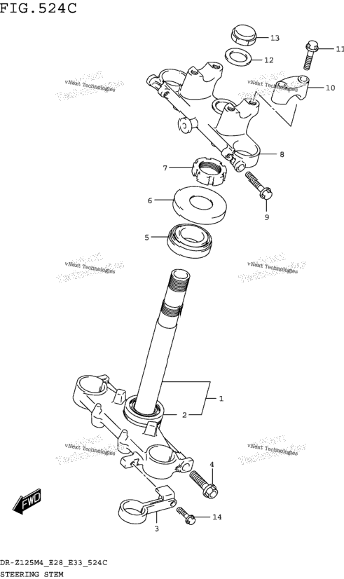 Steering Stem (Dr-Z125lm4 E33)