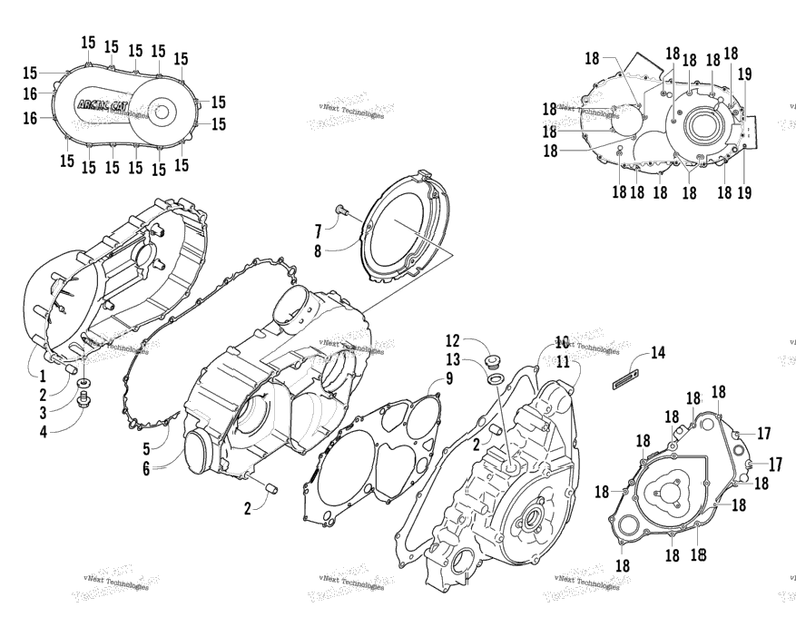 Clutch/V-Belt/Magneto Cover Assembly