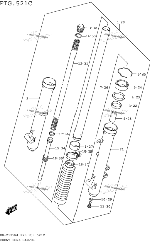 Front Fork Damper (Dr-Z125lm4 E33)