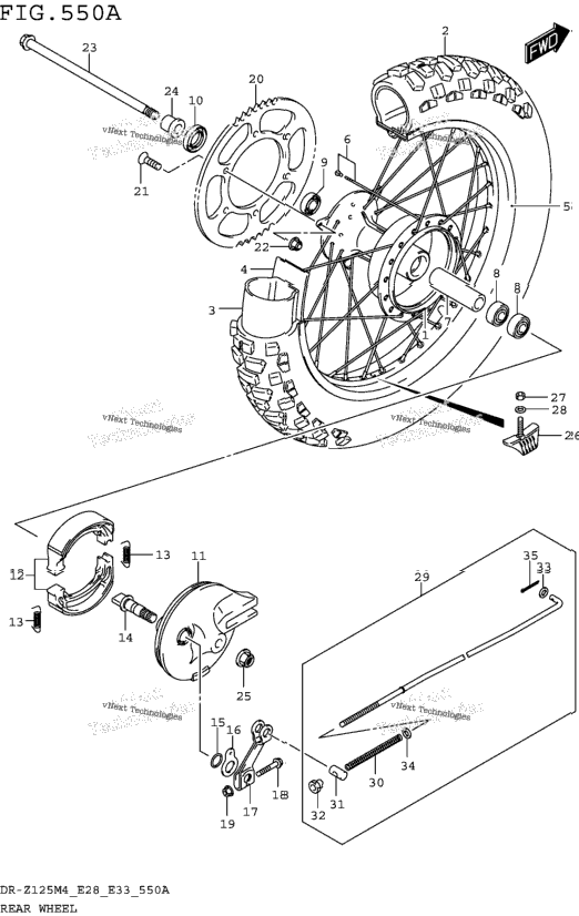 Rear Wheel (Dr-Z125)