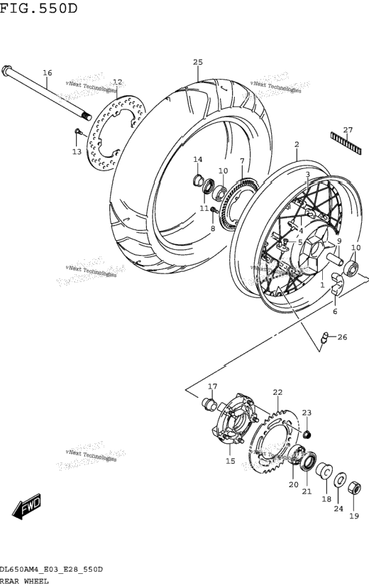 Rear Wheel (Dl650xam4 E03)