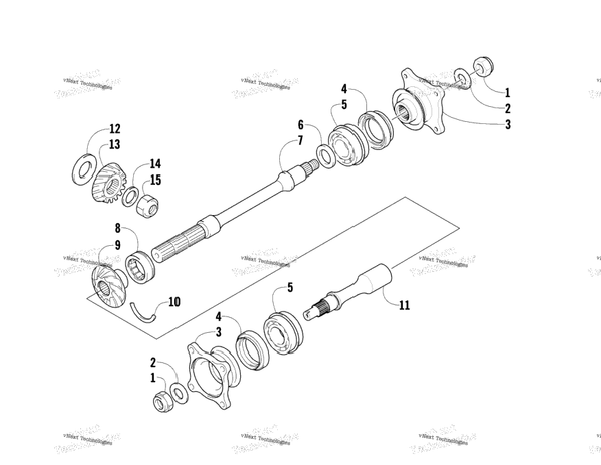 Secondary Drive Assembly (Engine Serial No. Up To 0700A70010049)