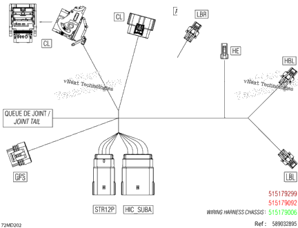Electric - Hood Wiring Harness - 515179509