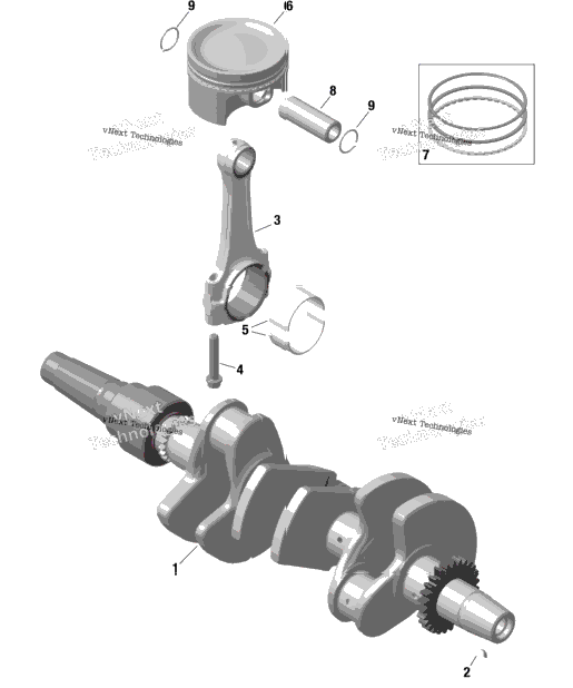 Rotax - Crankshaft And Pistons
