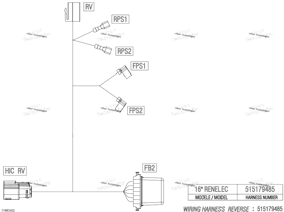 Electric - Reverse Wiring Harness - 515179485