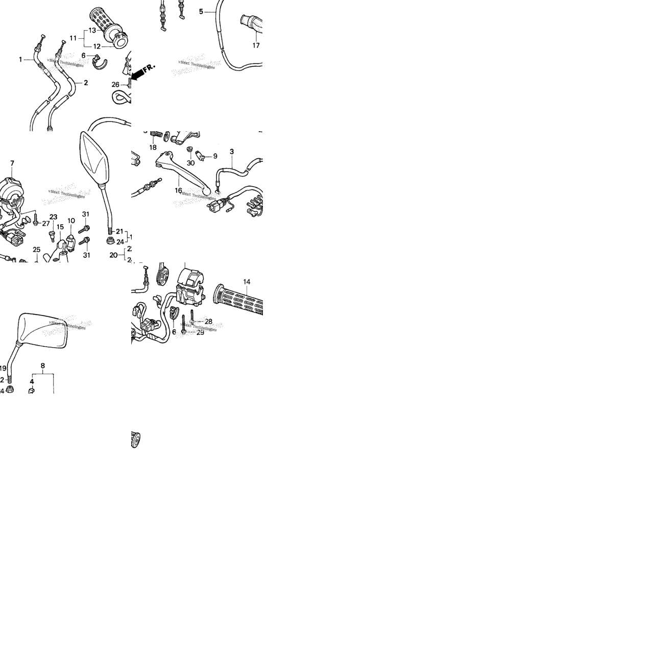 Handle Switches + Cables + Mirrors