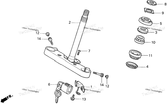 Vt1100c2steering Stem