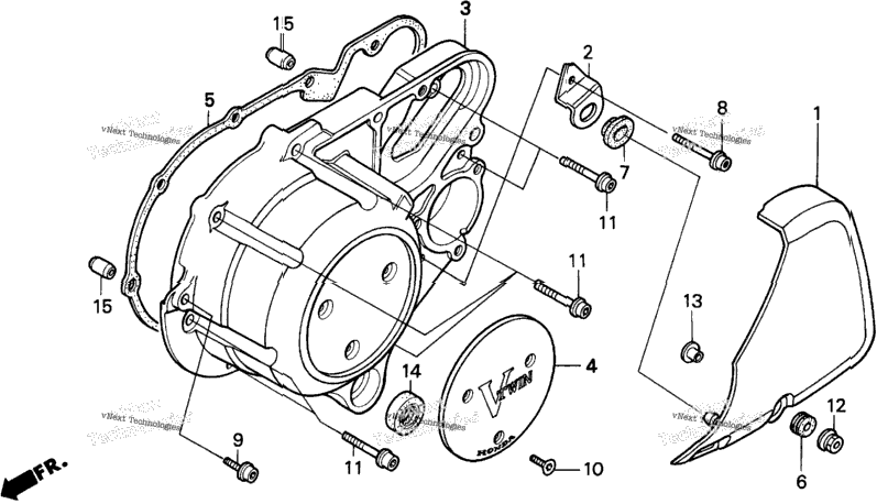 Vt1100c Left Crankcase Cover 95-96