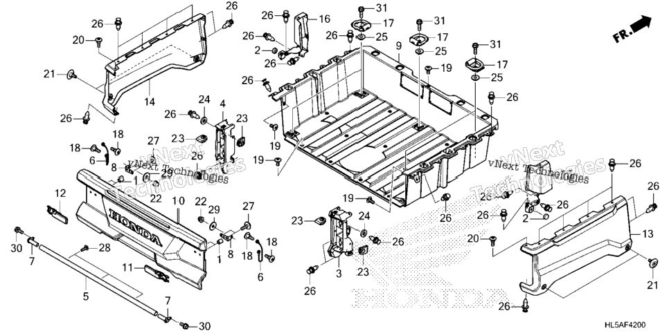 Bed Plate@Rear Gate