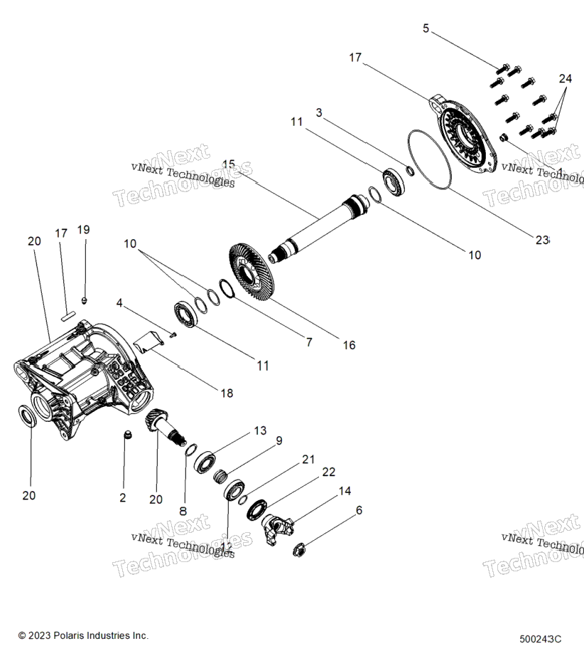 Drive Train, Right Angle Gearcase Asm