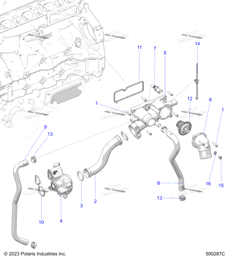 Engine, Water Pump And Related
