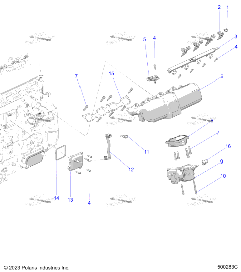 Engine, Intake Manifold And Fuel Rail
