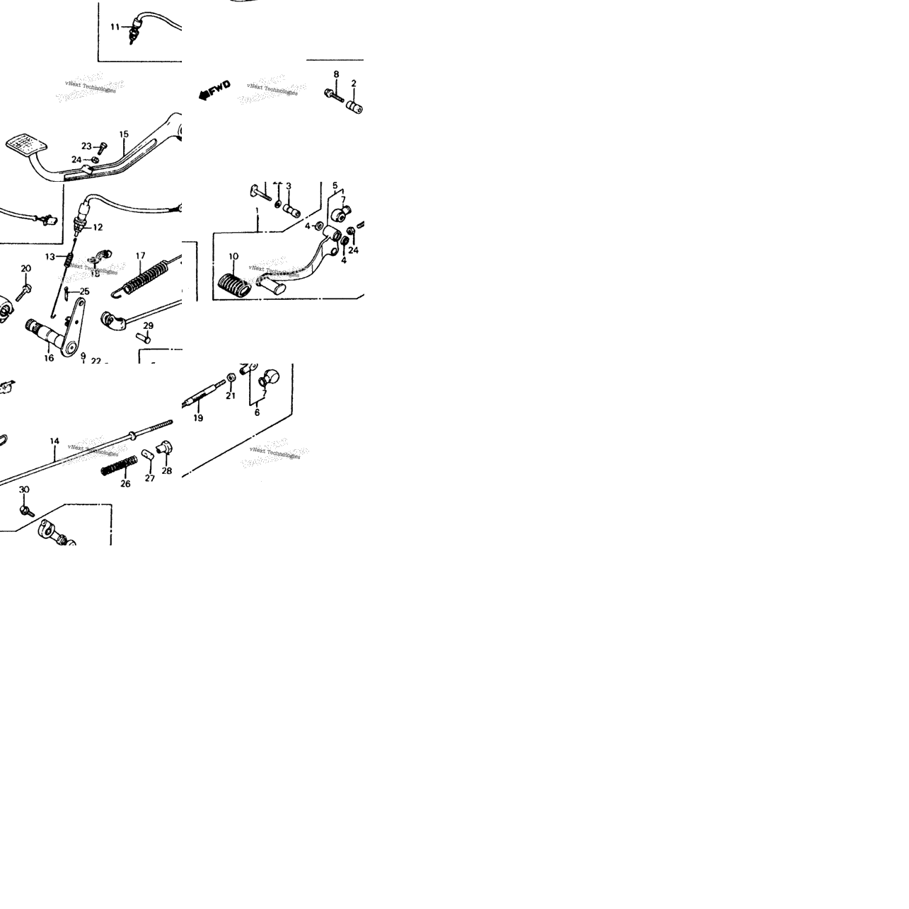 Brake Pedal + Gearshift Pedal