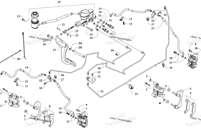 Hydraulic Brake Assembly [Ser. # 300906 And Below]