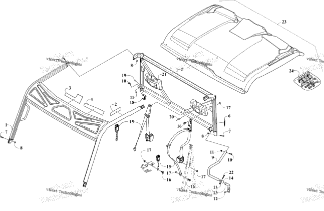 Rops And Seat Belt Assembly