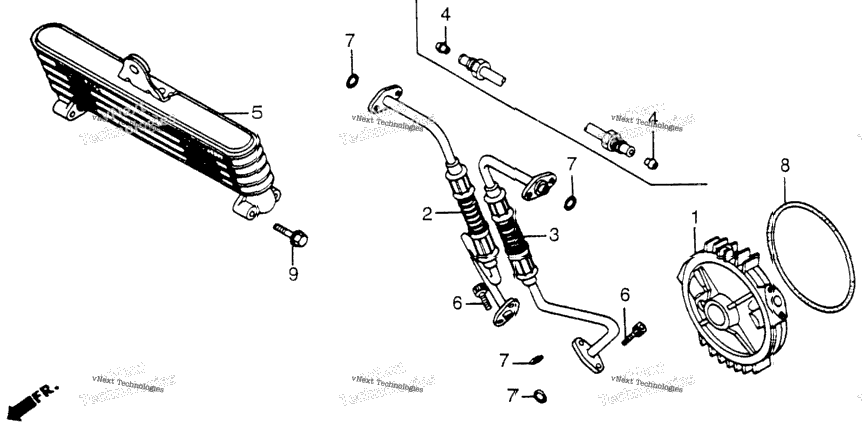 Oil Cooler + Oil Pipe